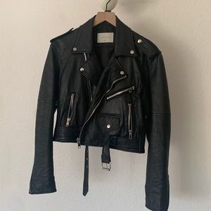 Deadwood Joan cropped leather jacket